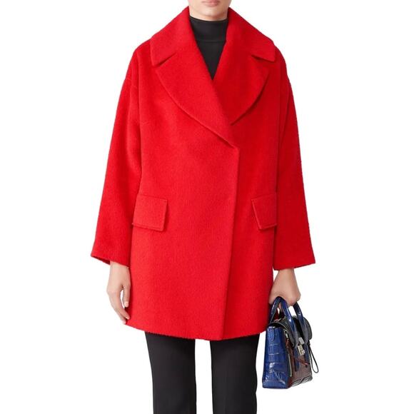 Trina Turk Red Tomato Ruby Coat 4 - Picture 2 of 10